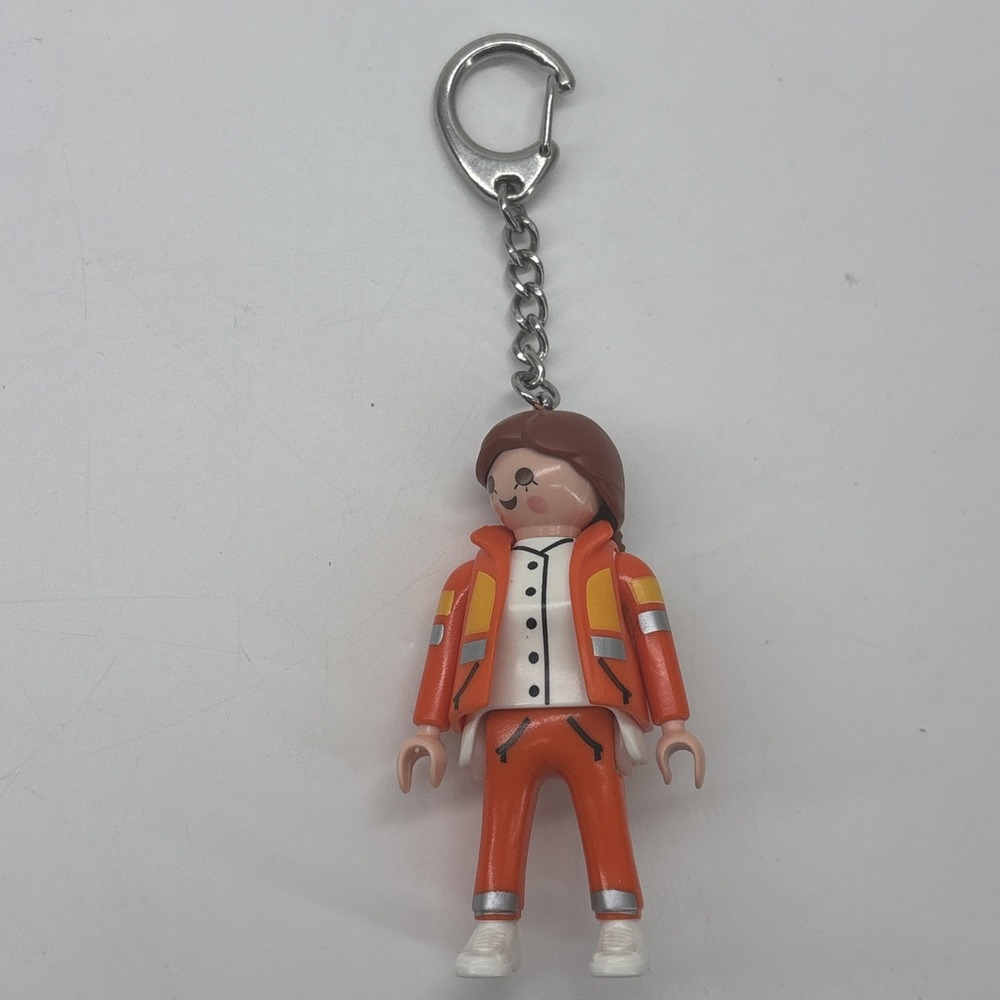 Playmobil FEMALE DOCTOR Medic EMT RESCUE Keyring Keychain FIGURE
